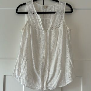 Sleeveless eyelet top